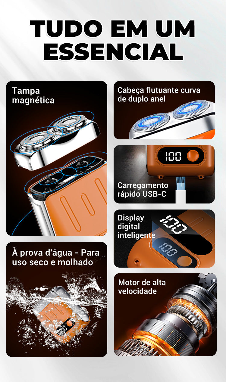 Agitare | Mini Shaver Dual-Head  – Barbeador Ultra Portátil